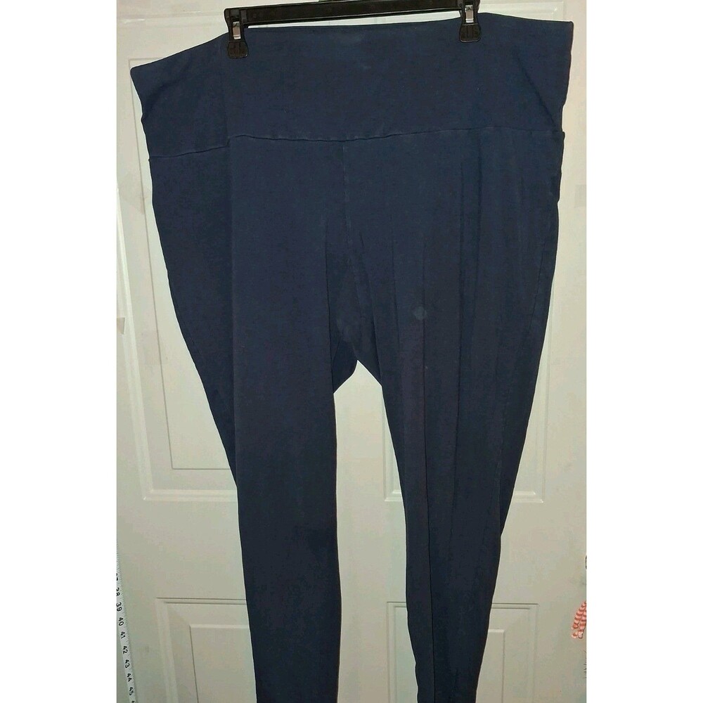 Terra & Sky Women's 3X 24W-26W Navy Pull On Stretch Knit Pants Plus Size Comfort